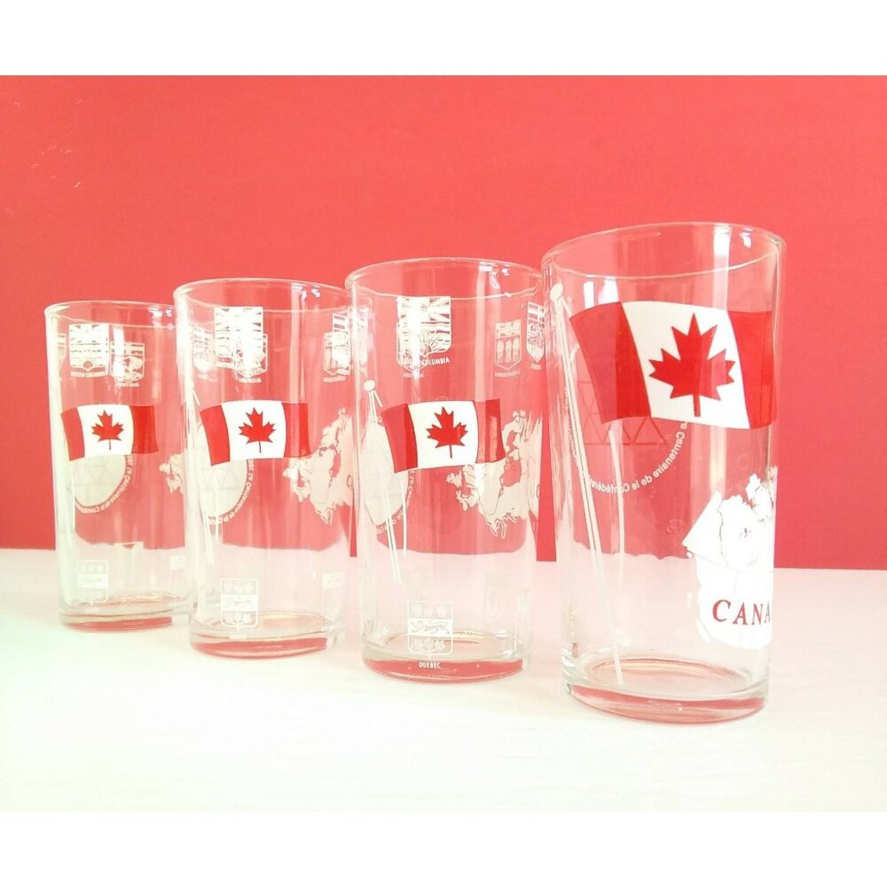 Canadian Centennial Drinking Glasses, 1967 Canada Celebration Glasses